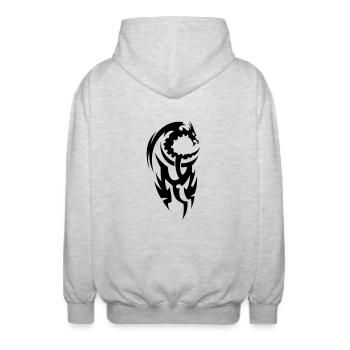 tribal dragon - Unisex Kapuzenjacke - Hellgrau meliert - Hinten - AI Model Male 185 light (185cm)