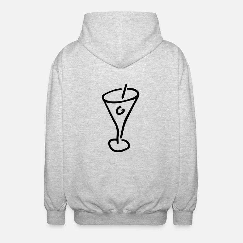 Cocktail,Bar,Nachtleben,Alkohol,Spaß,Getränk - Unisex Kapuzenjacke - Hellgrau meliert