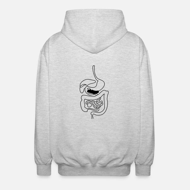 Digestive System - Unisex Hooded Jacket - light heather grey