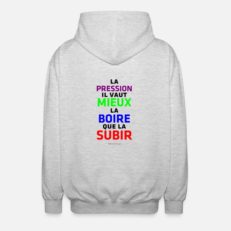 pression - Veste à capuche unisexe - gris clair chiné