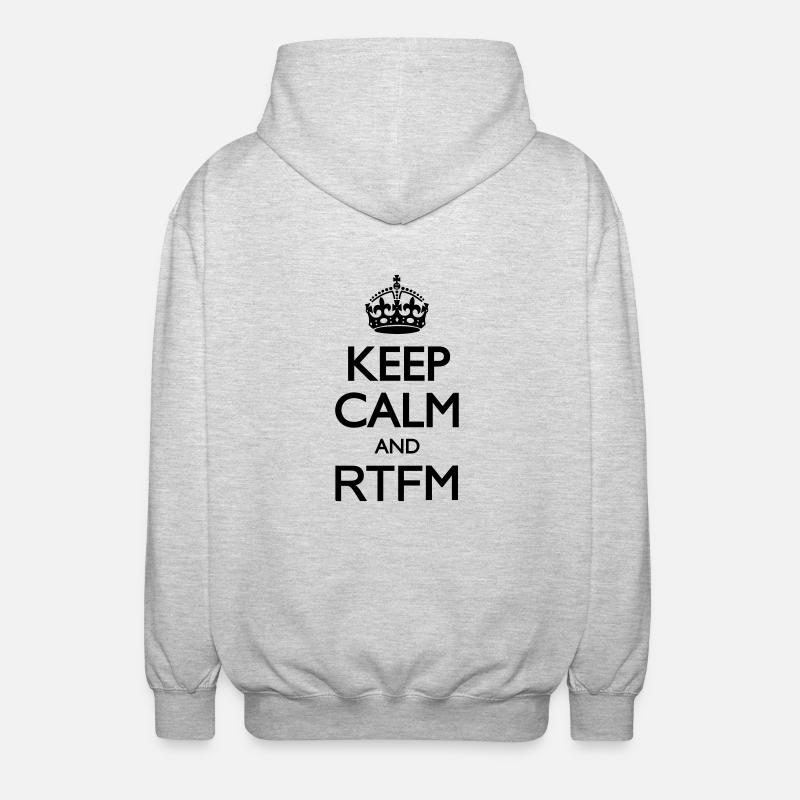 Keep calm and RTFM - Unisex Hooded Jacket - light heather grey