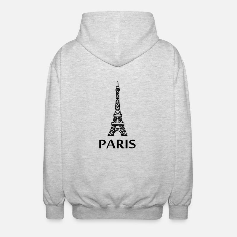 Paris - Eiffel Tower - Unisex Hooded Jacket - light heather grey