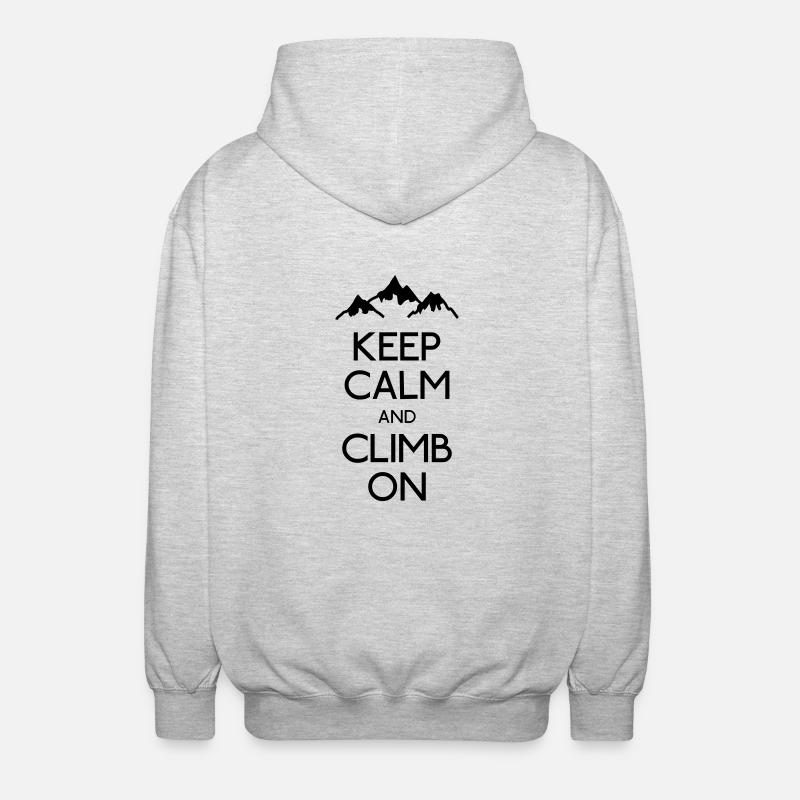 Keep Calm Klettern - Unisex Kapuzenjacke - Hellgrau meliert