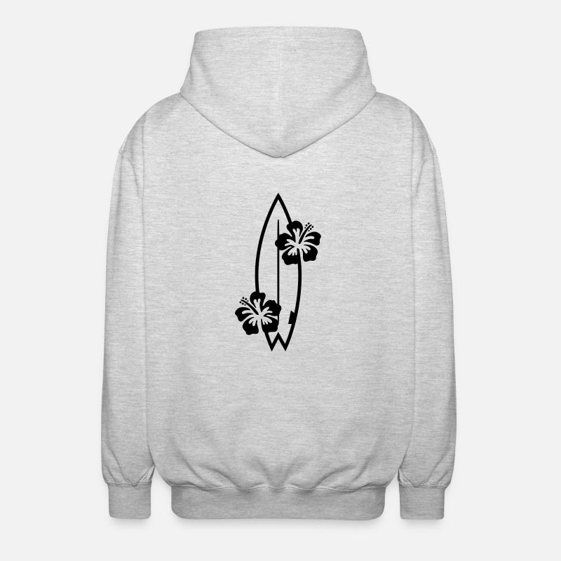 Surfen - Unisex Kapuzenjacke - Hellgrau meliert