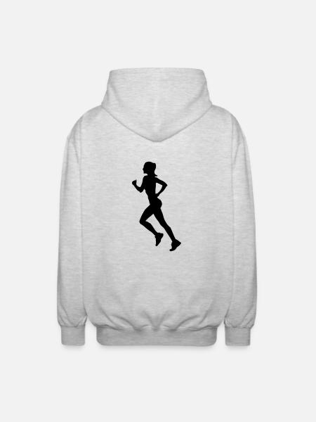 running girl - Unisex Kapuzenjacke - Hellgrau meliert