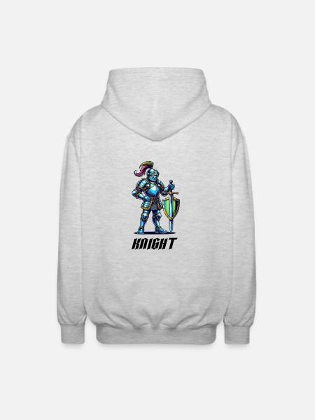 Knight Comic - Unisex Hooded Jacket - light heather grey