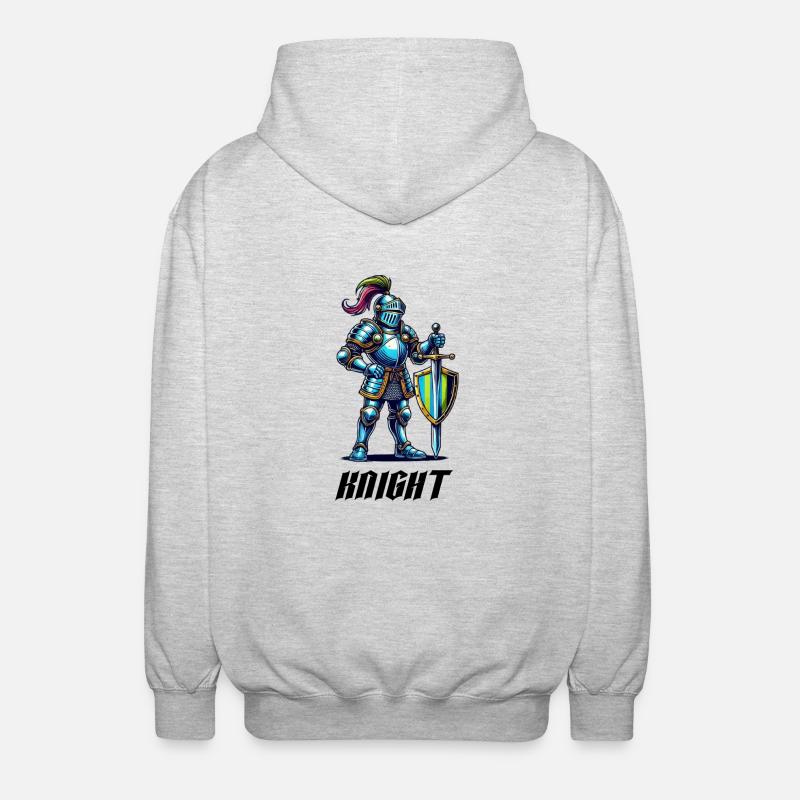 ritter comic - Unisex Kapuzenjacke - Hellgrau meliert