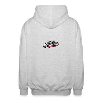 A little dramatically humorous style - Unisex Hooded Jacket - light heather grey - Back - AI Model Male 185 light (185cm)