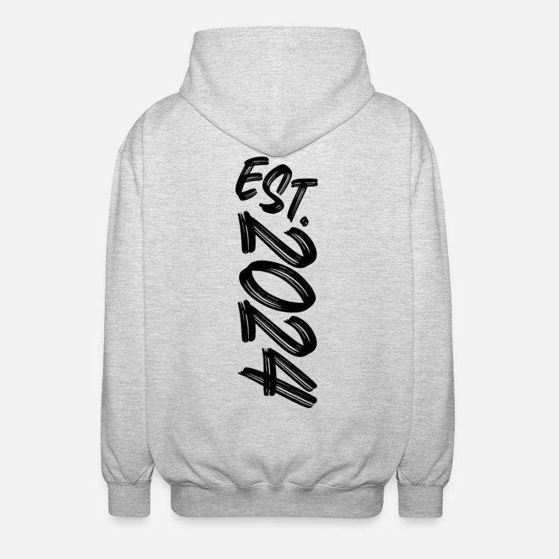 Est. 2024 - personalize - personalization - Unisex Hooded Jacket - light heather grey