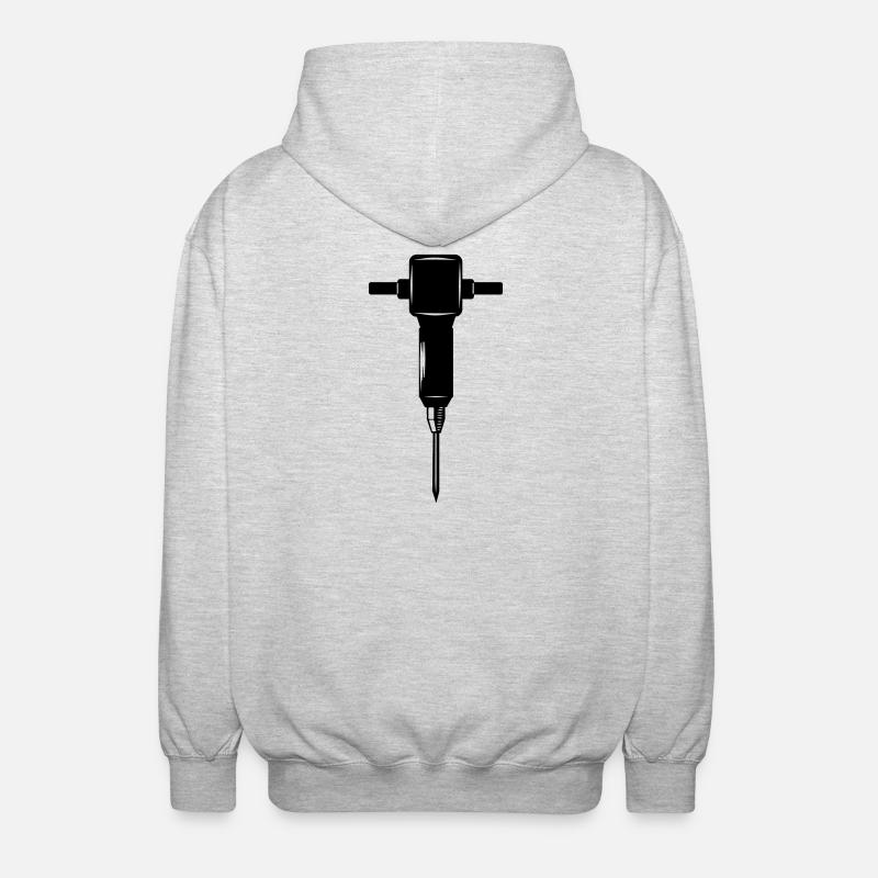 Krikhamer oder Presslufthammer - Unisex Kapuzenjacke - Hellgrau meliert