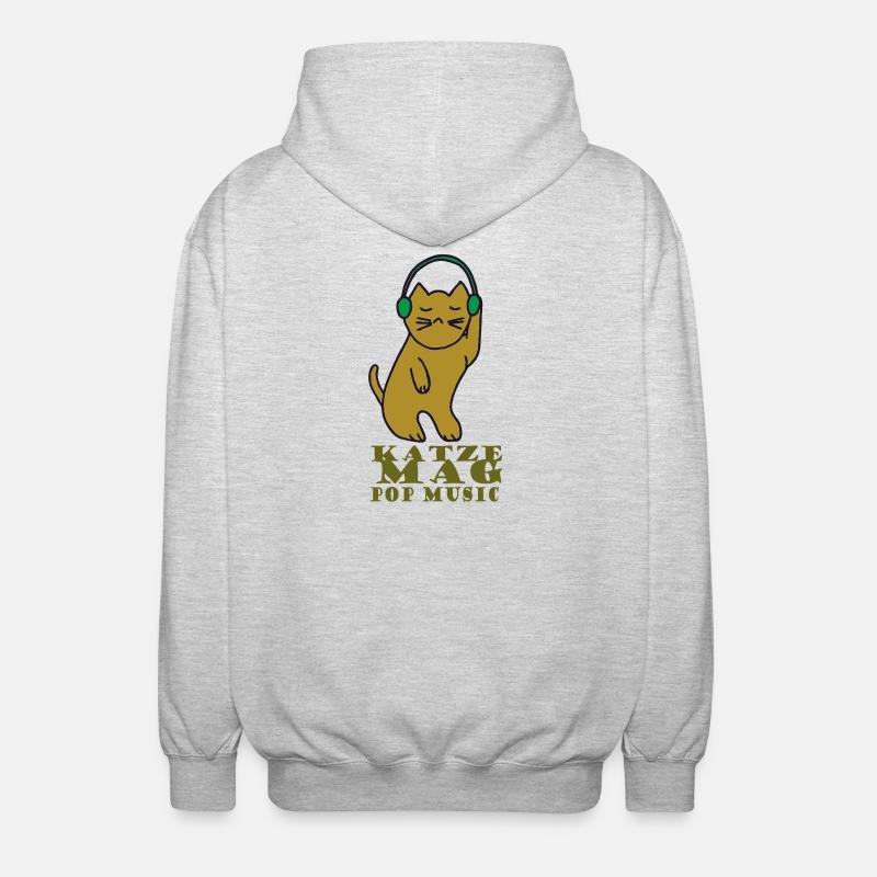 Le chat aime la pop - Veste à capuche unisexe - gris clair chiné