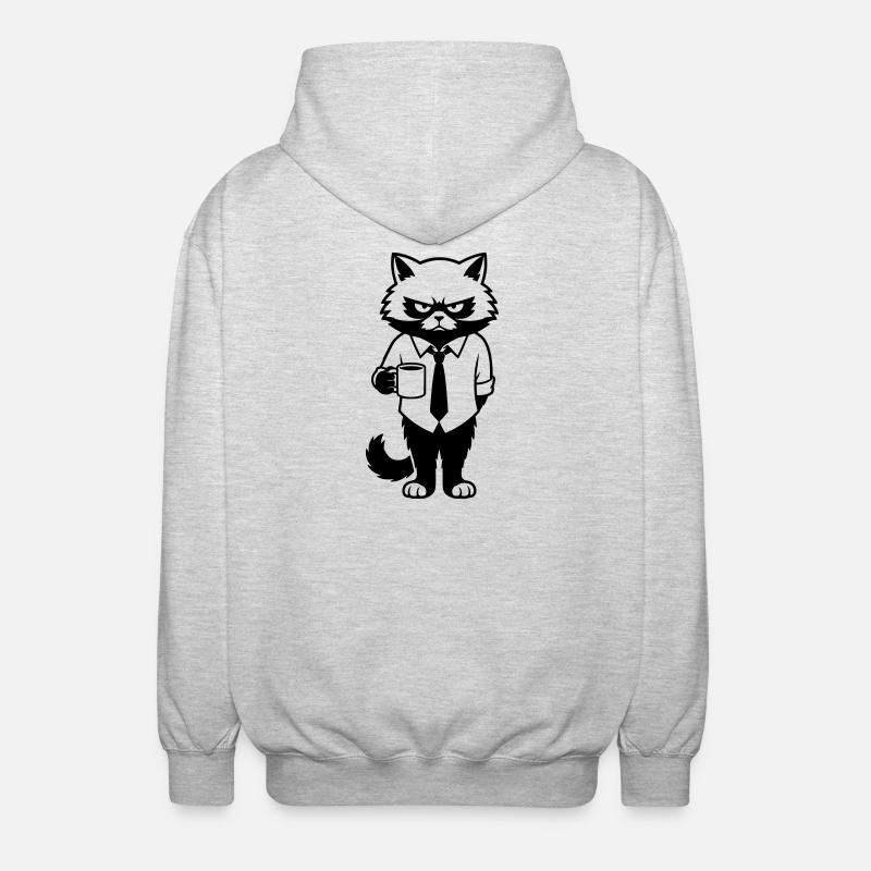 Grumpy office hangover with coffee - Unisex Hooded Jacket - light heather grey