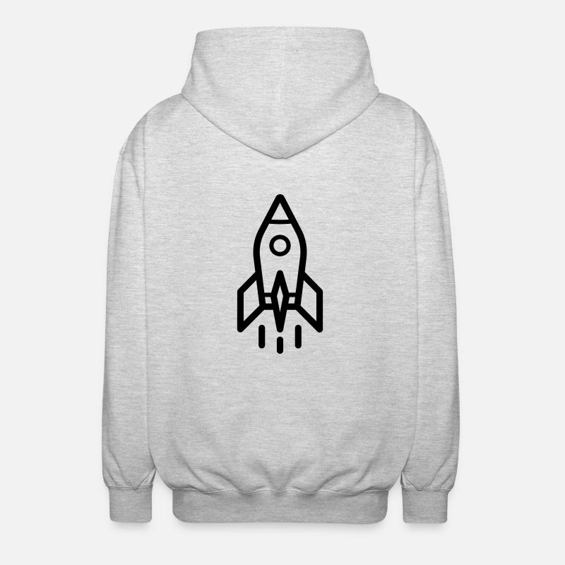 Rakete - Unisex Kapuzenjacke - Hellgrau meliert