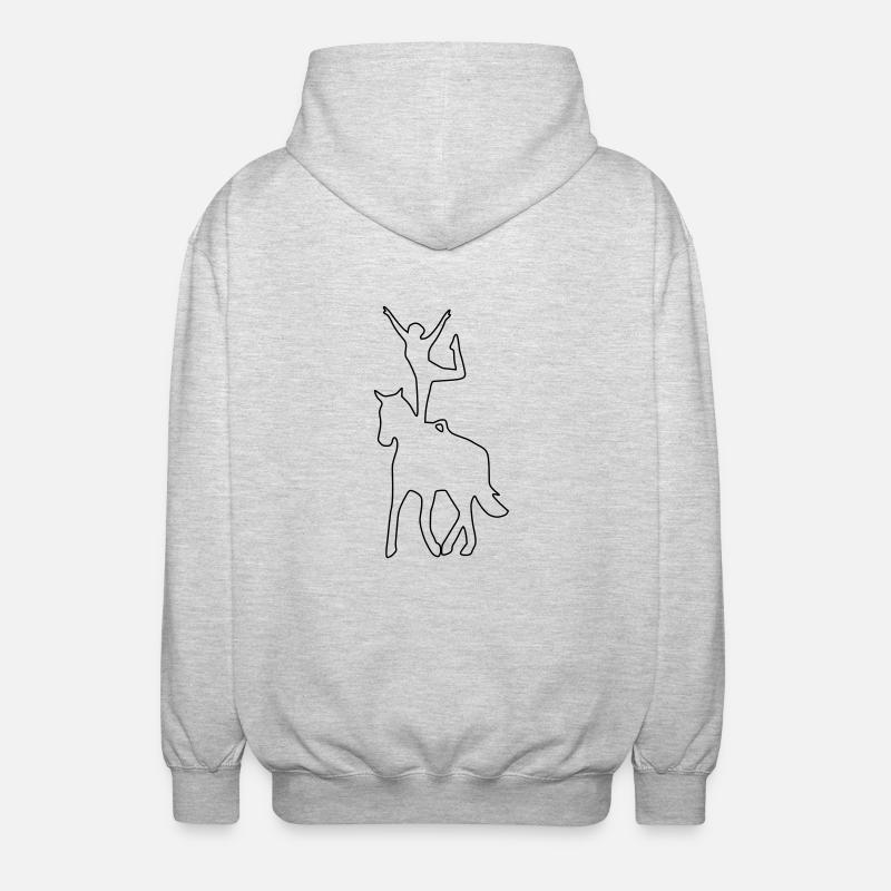 Voltigierer Stehend Einbeinig - Unisex Kapuzenjacke - Hellgrau meliert