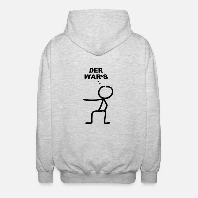 Strichmännchen Der wars - Unisex Kapuzenjacke - Hellgrau meliert