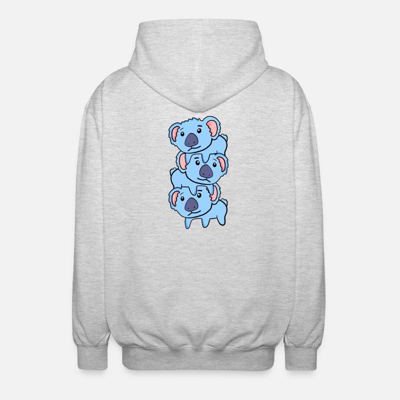Koalas mignons - Veste à capuche unisexe - gris clair chiné