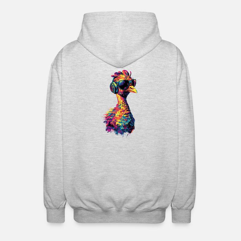 Dinde Poules Oiseaux Dinde - Veste à capuche unisexe - gris clair chiné