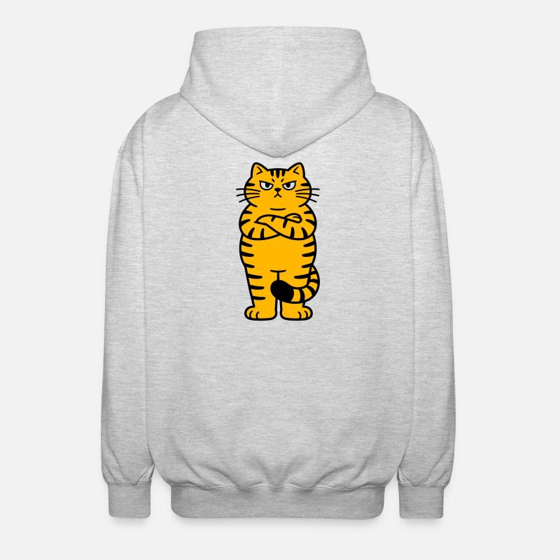 chagrijnige kat comic - Veste à capuche unisexe - gris clair chiné