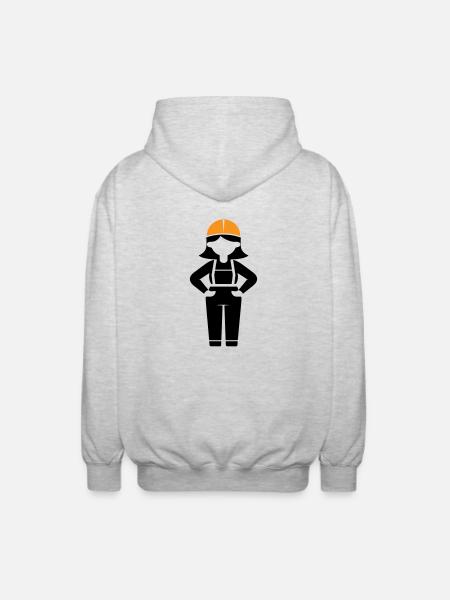 Construction Worker Woman - Unisex Hooded Jacket - light heather grey