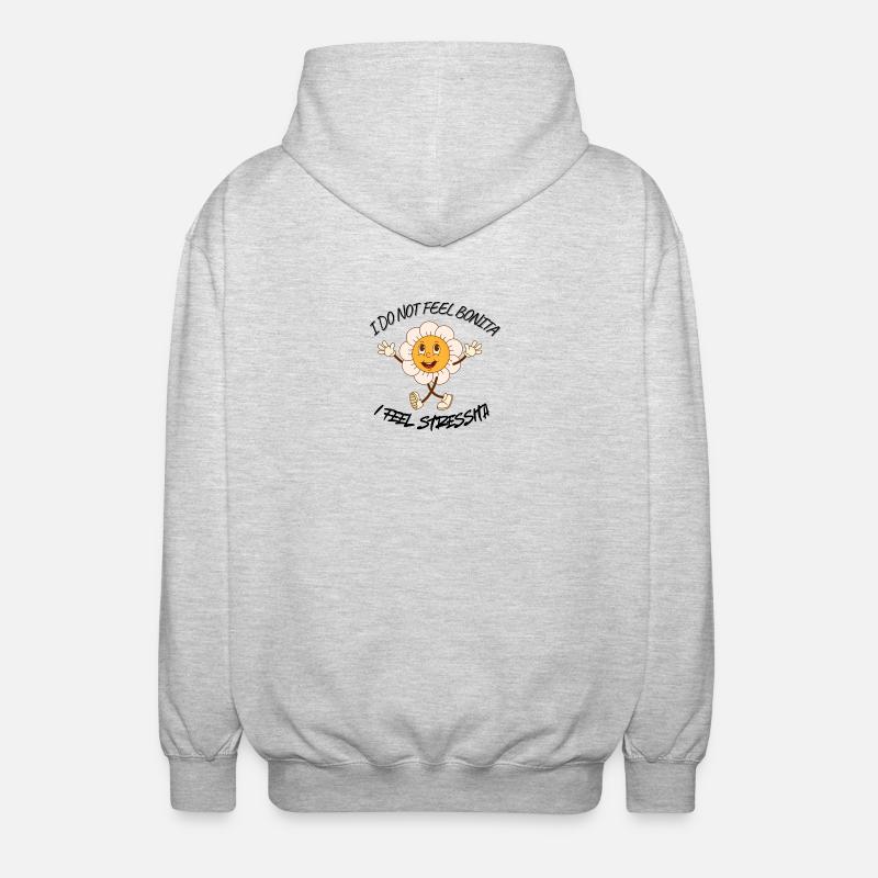 Charme de dessin animé fleur joyeuse - Veste à capuche unisexe - gris clair chiné