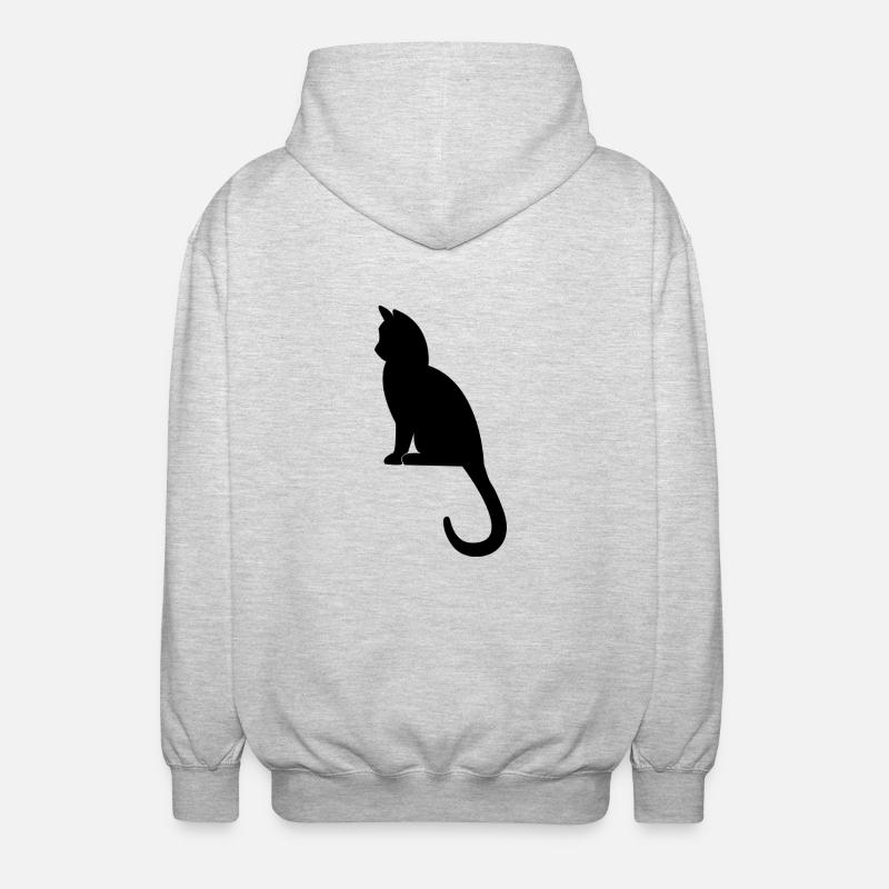 Schöne Katze - Unisex Kapuzenjacke - Hellgrau meliert