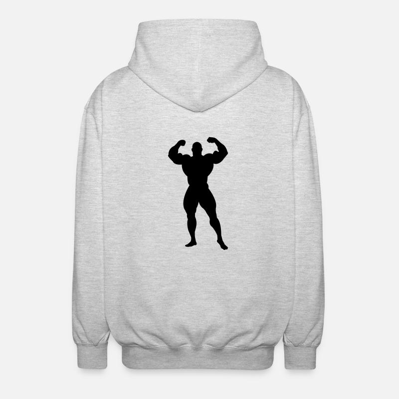 Bodybuilder - Unisex Kapuzenjacke - Hellgrau meliert