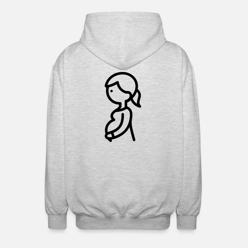 femme enceinte - Veste à capuche unisexe - gris clair chiné