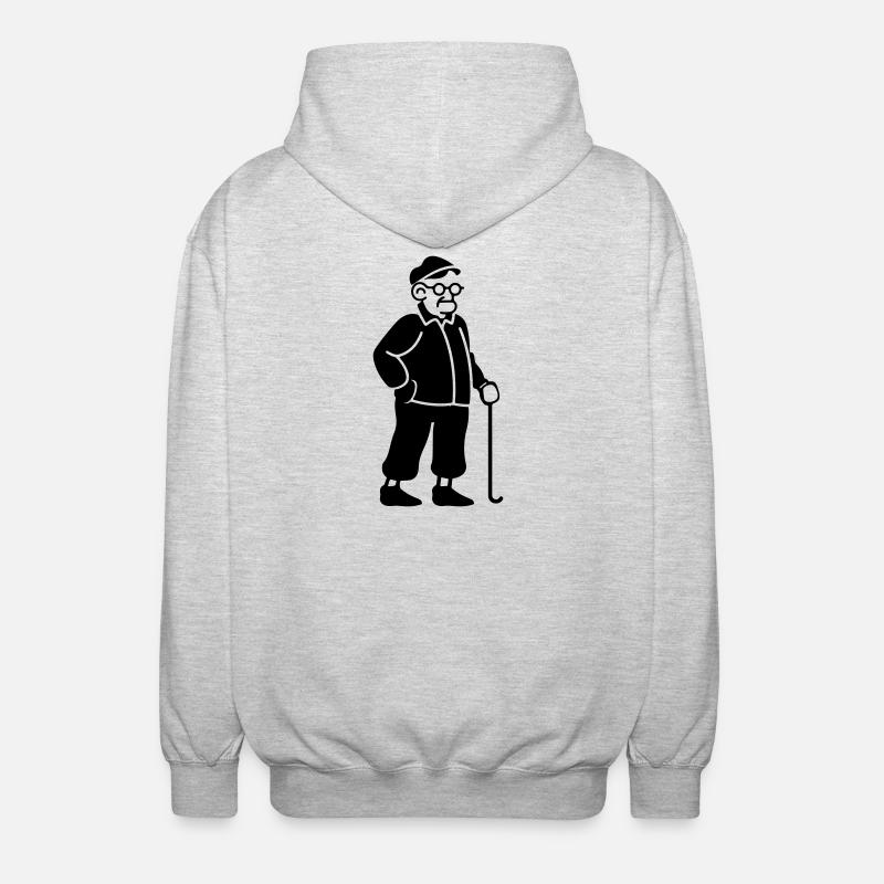 Alter Opa - Unisex Kapuzenjacke - Hellgrau meliert