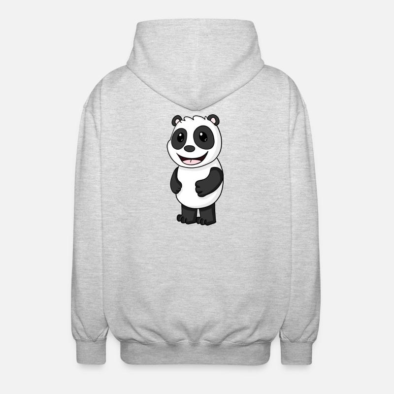 Panda Ours Mignon - Veste à capuche unisexe - gris clair chiné