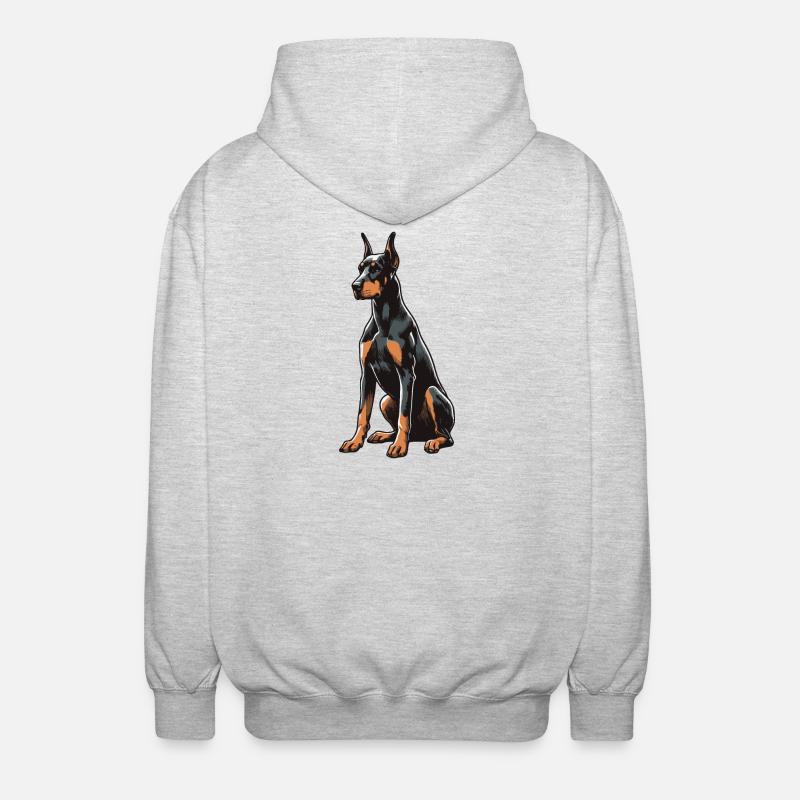 Doberman - Unisex Hooded Jacket - light heather grey