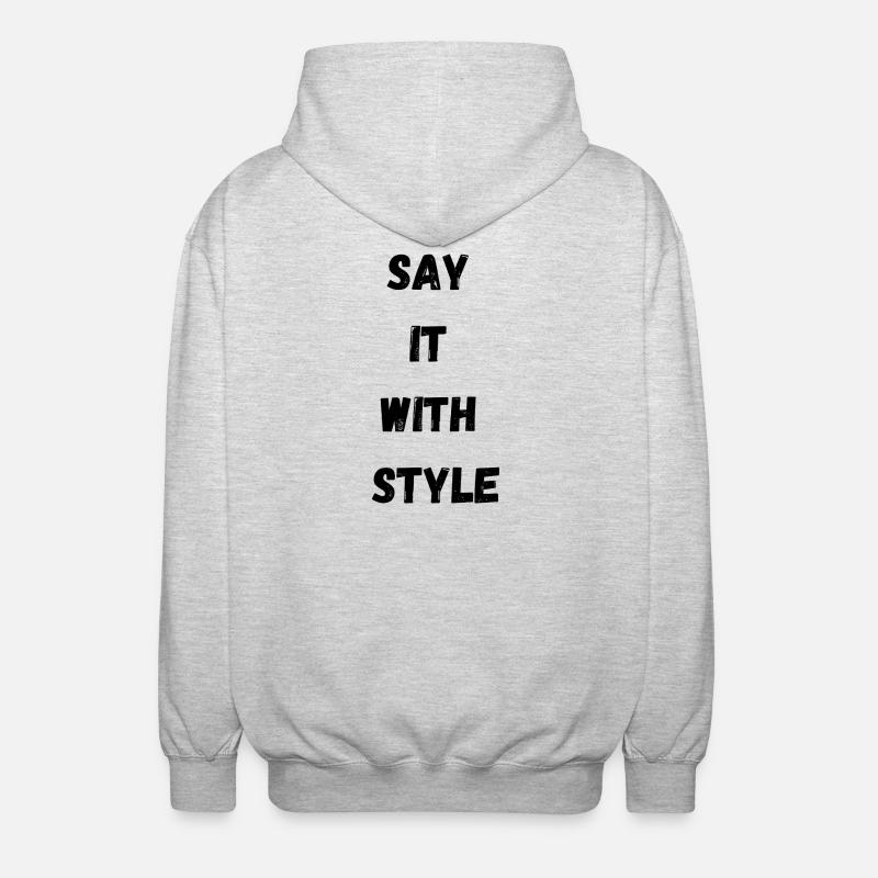 Abstract Geometric Wave Pattern - Unisex Hooded Jacket - light heather grey