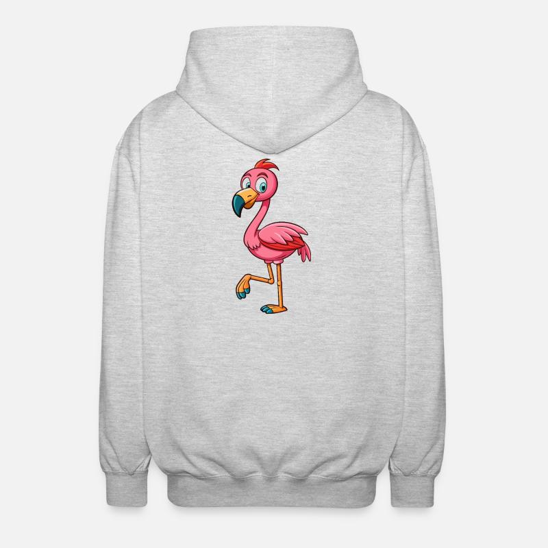 Flamingo - Unisex Kapuzenjacke - Hellgrau meliert