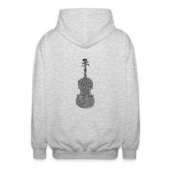 violoncelle - Veste à capuche unisexe - gris clair chiné - Dos - AI Model Male 185 light (185cm)