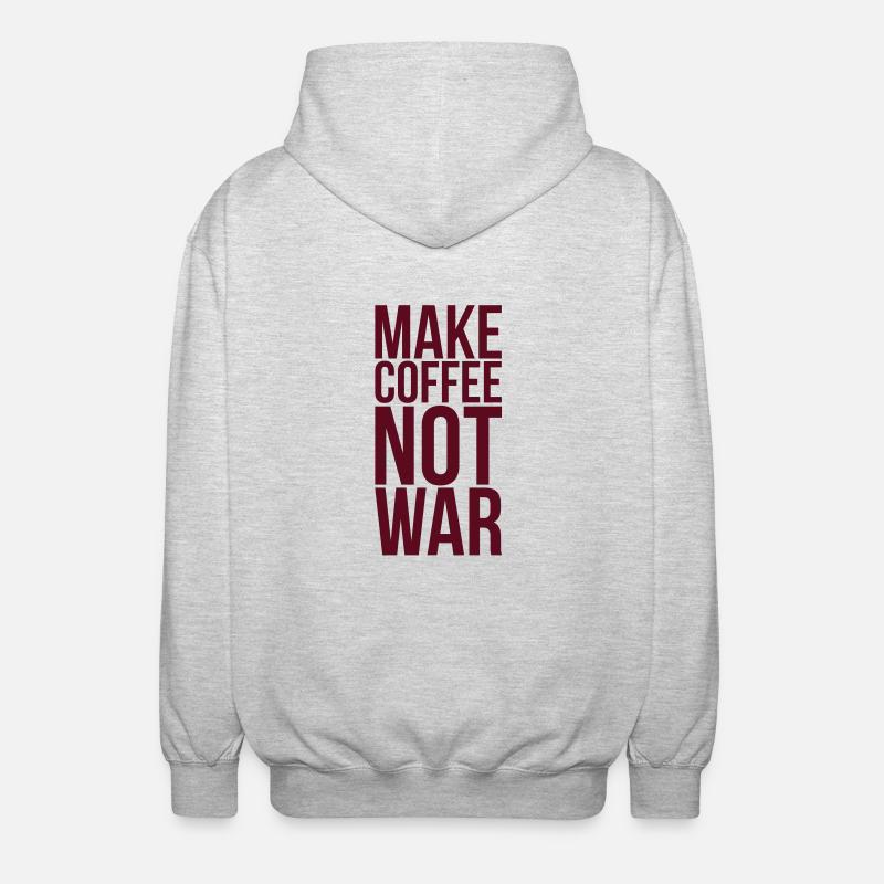 Make coffee not war - Unisex Hooded Jacket - light heather grey