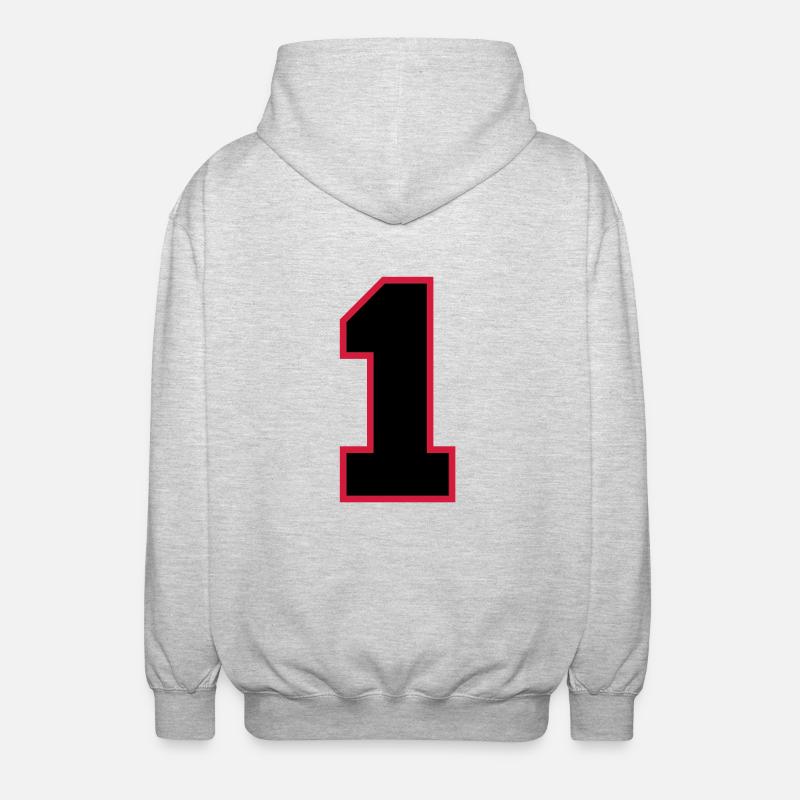 number1 - Unisex Kapuzenjacke - Hellgrau meliert