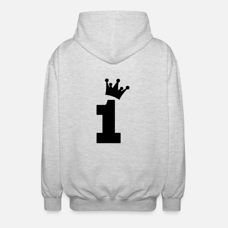 one 1 eins - Unisex Kapuzenjacke - Hellgrau meliert