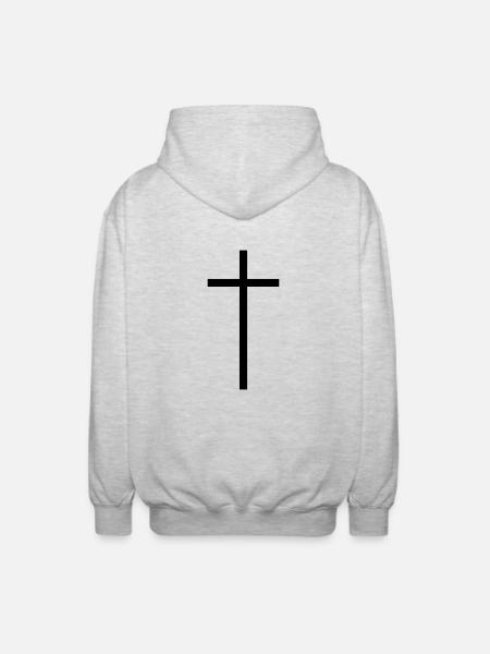 Kreuz - Unisex Kapuzenjacke - Hellgrau meliert