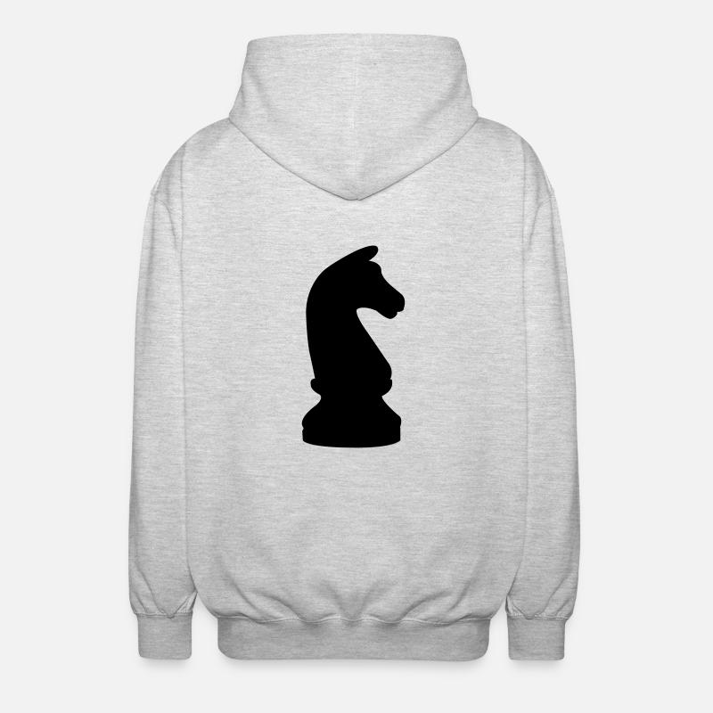 schach_pferd - Unisex Kapuzenjacke - Hellgrau meliert