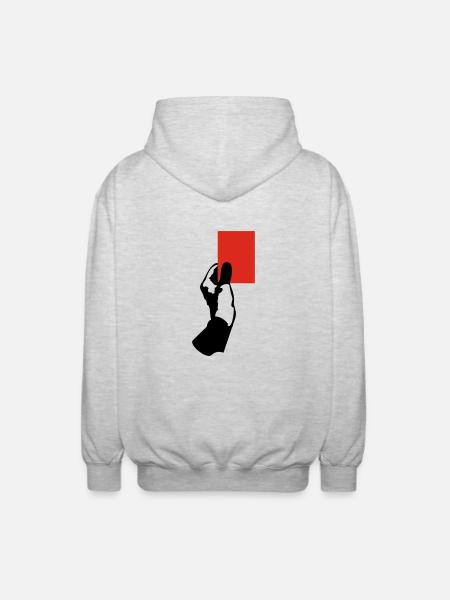 Rote Karte! - Unisex Kapuzenjacke - Hellgrau meliert