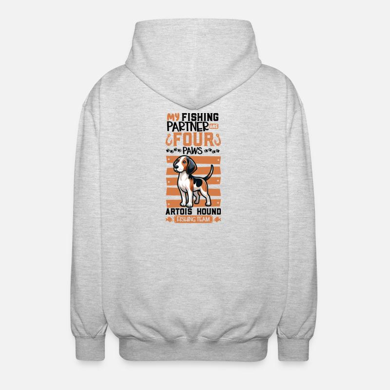 Pêche et Mastiff assyrien - Veste à capuche unisexe - gris clair chiné