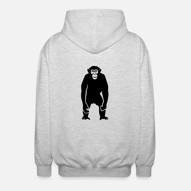 Affe - Unisex Kapuzenjacke - Hellgrau meliert