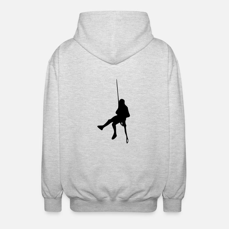 klettern_6_1f_ - Unisex Kapuzenjacke - Hellgrau meliert