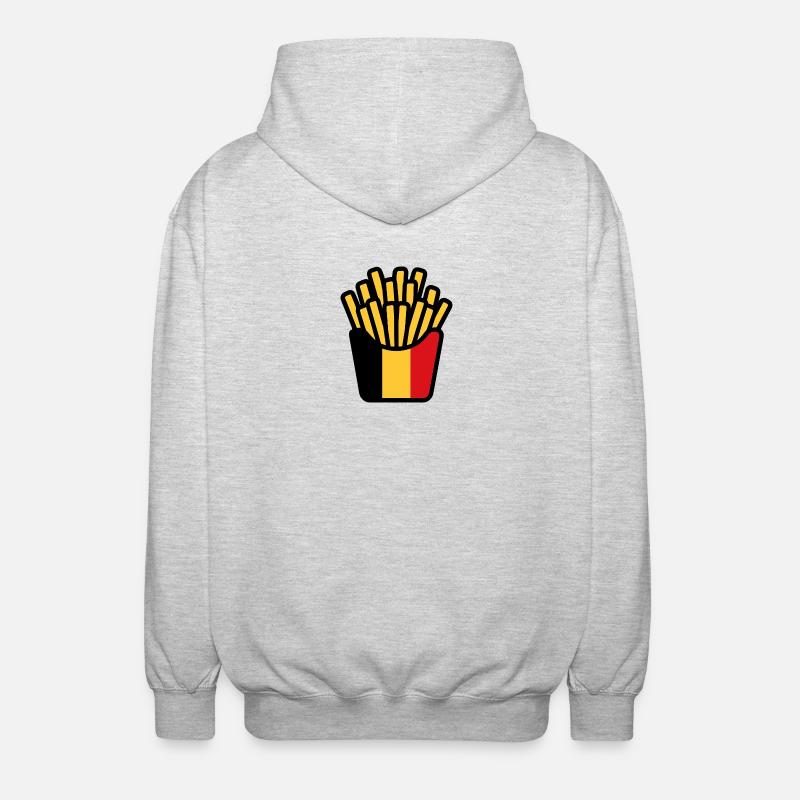 Pop-Art-Flaggenpommes - Unisex Kapuzenjacke - Hellgrau meliert
