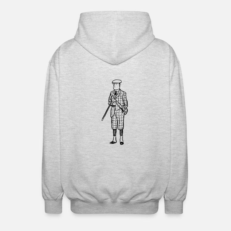 Klasischer Jäger, Geschenksidee - Unisex Kapuzenjacke - Hellgrau meliert