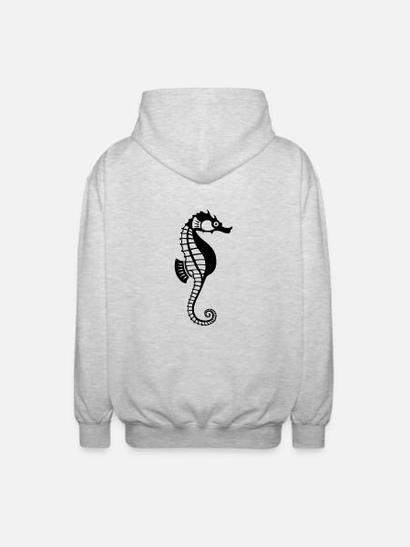 Seepferdchen - Unisex Kapuzenjacke - Hellgrau meliert