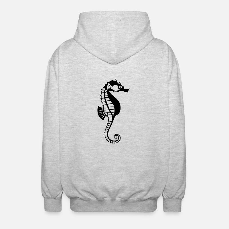 Seepferdchen - Unisex Kapuzenjacke - Hellgrau meliert