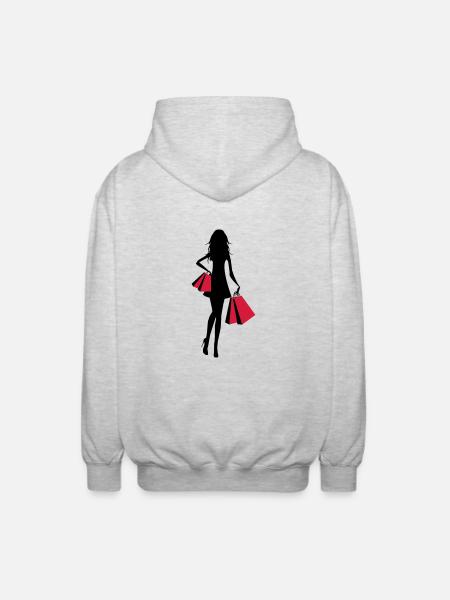 Shopping - Unisex Kapuzenjacke - Hellgrau meliert
