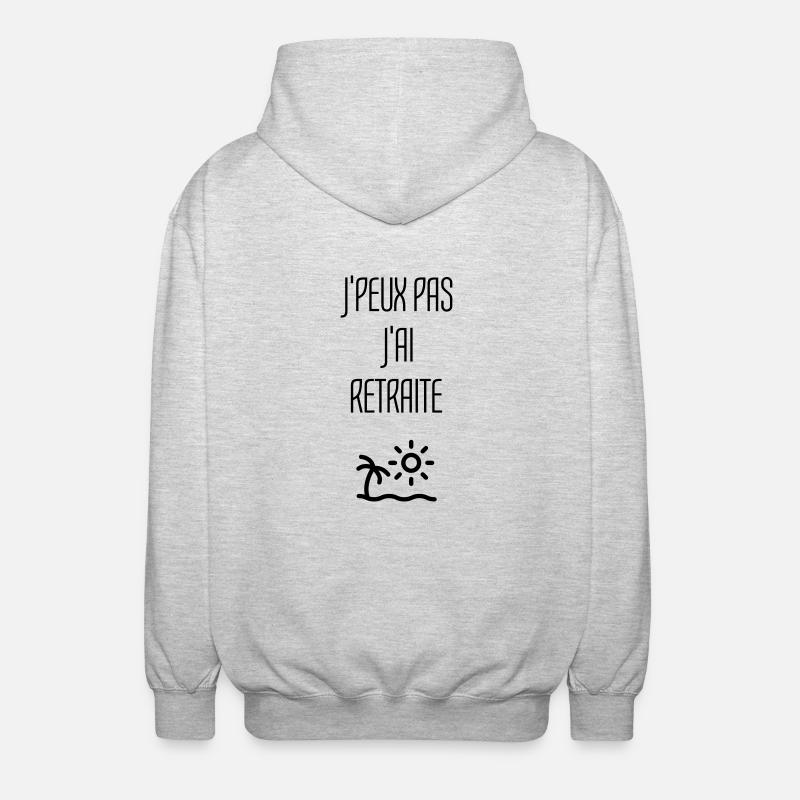 retraite / retraité / retraitée / pension - Veste à capuche unisexe - gris clair chiné