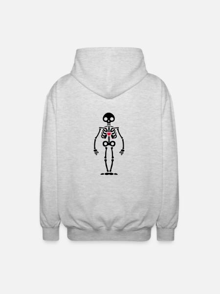 skeleton - Unisex Hooded Jacket - light heather grey