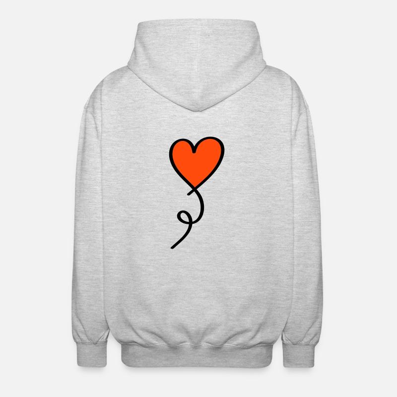 Heart on a thread two-tone - Unisex Hooded Jacket - light heather grey